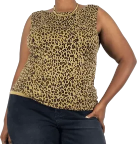 00's Cheetah Print Sleeveless Top by White Stag