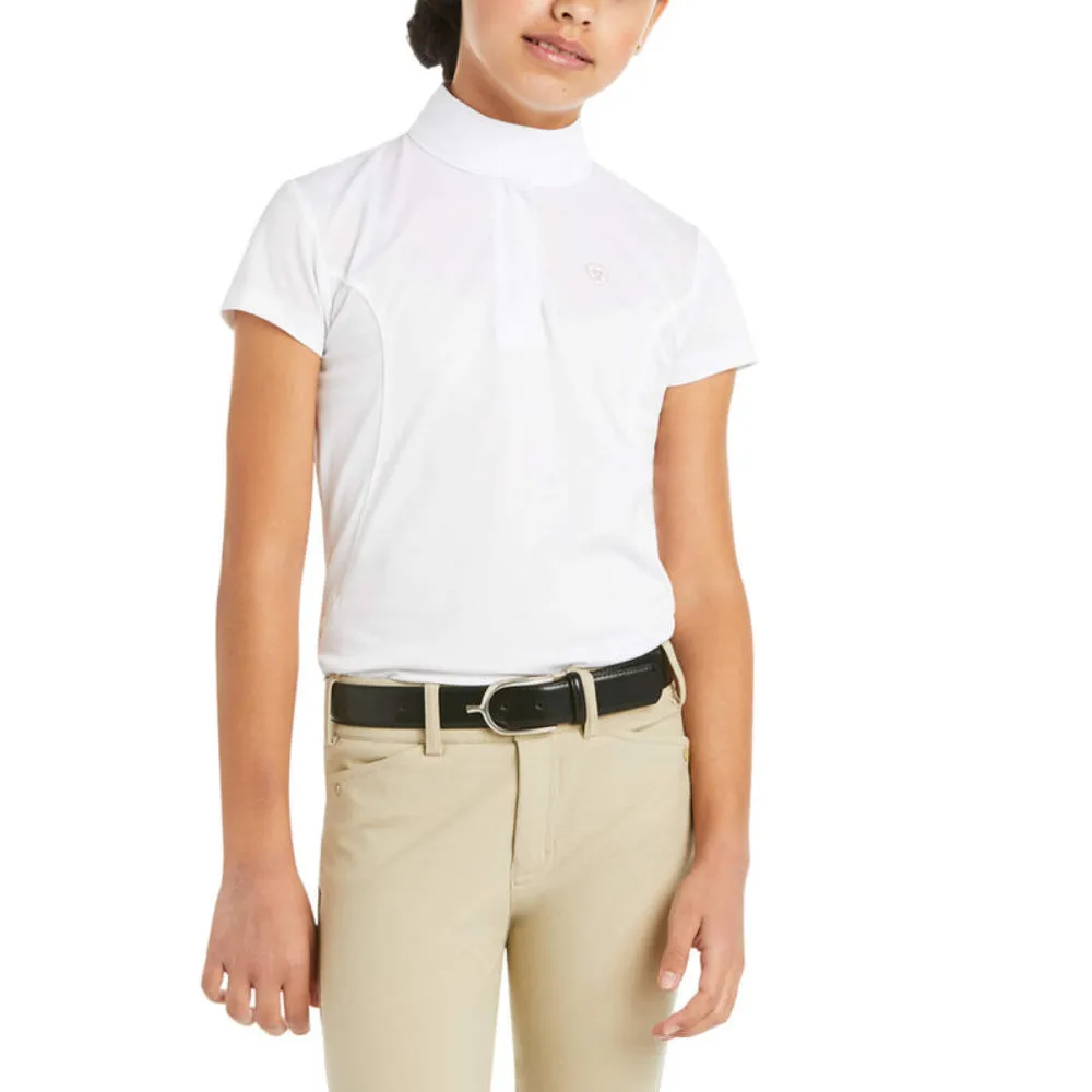 10009461 Ariat Kids' Aptos Short Sleeve Show Top - White