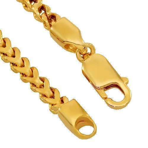 10k Yellow Gold Mens Franco Chain 4 mm