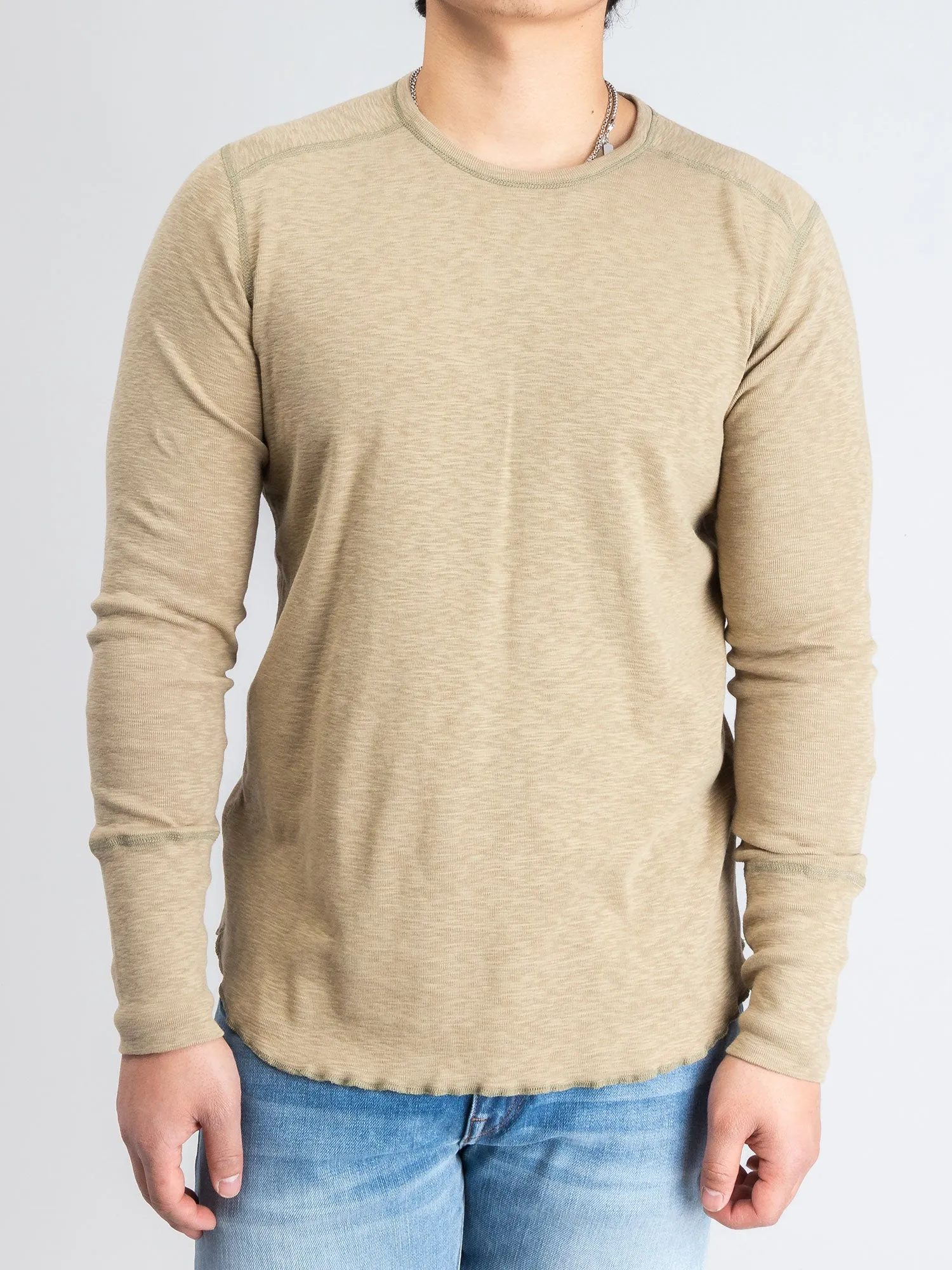 1x1 Slub Long Sleeve T-Shirt in Moss