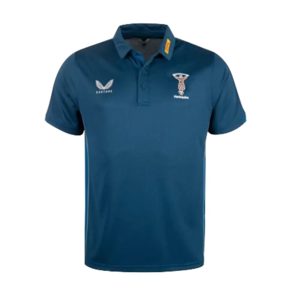 2022-2023 Harlequins Travel Media Polo (Petrol)