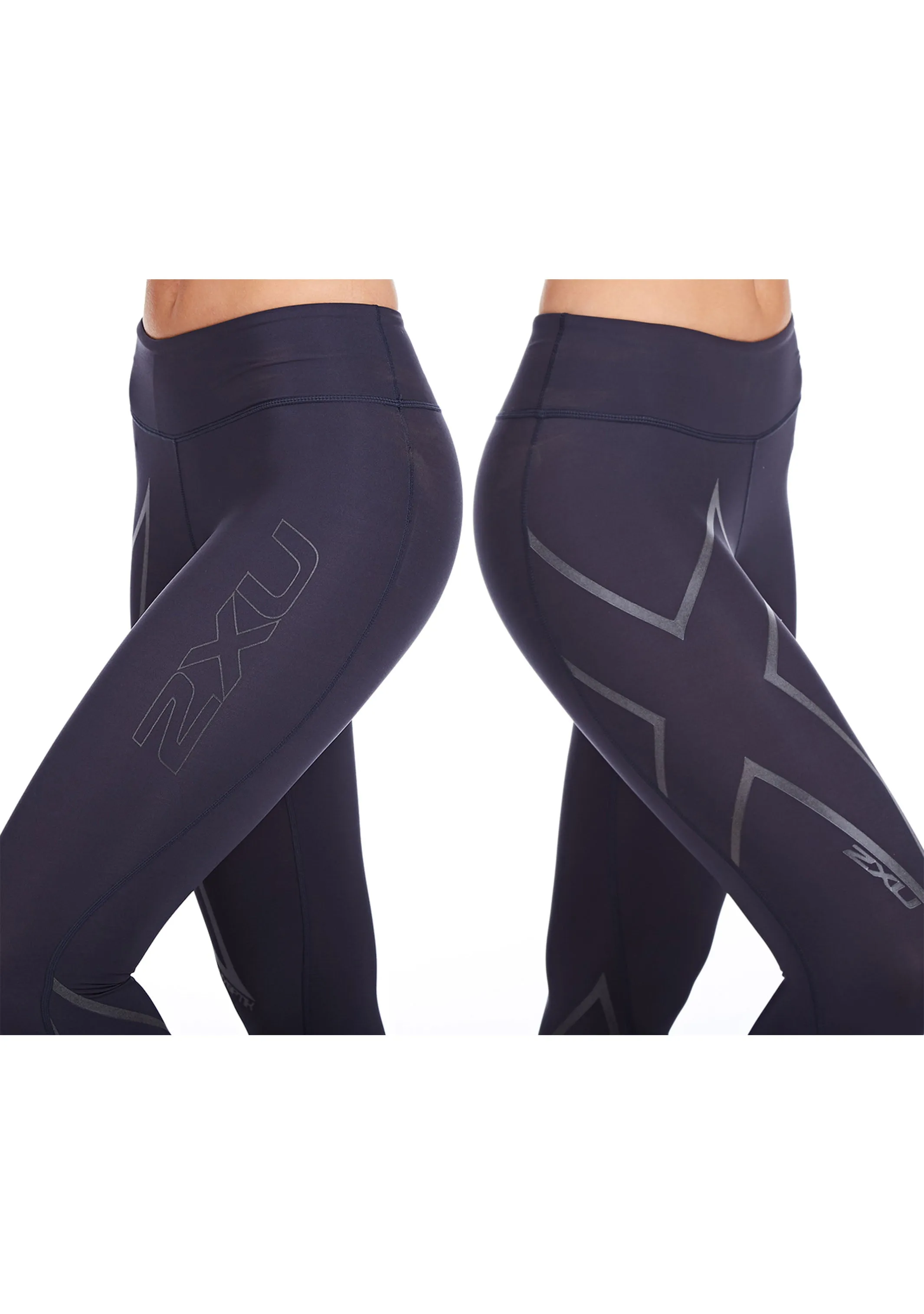 2XU Womens Hyoptic Mid Rise Compression Tights <br> WA2864B STL/BRF