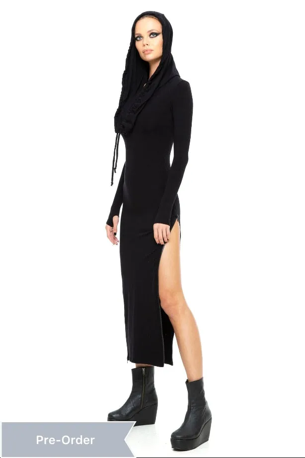 5D x Stellar Dust Cowl Hooded Maxi Dress