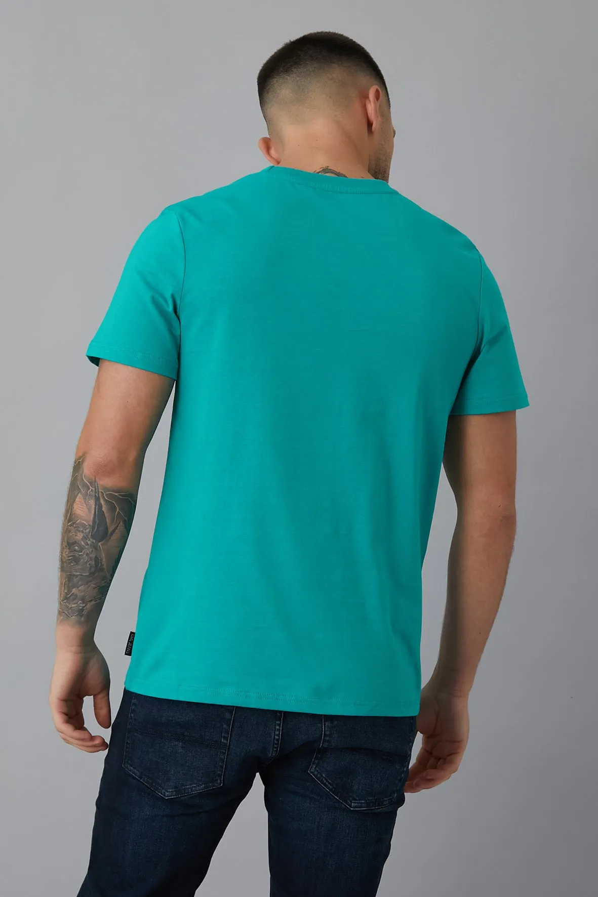 Accent Printed crew neck t-shirt in jade