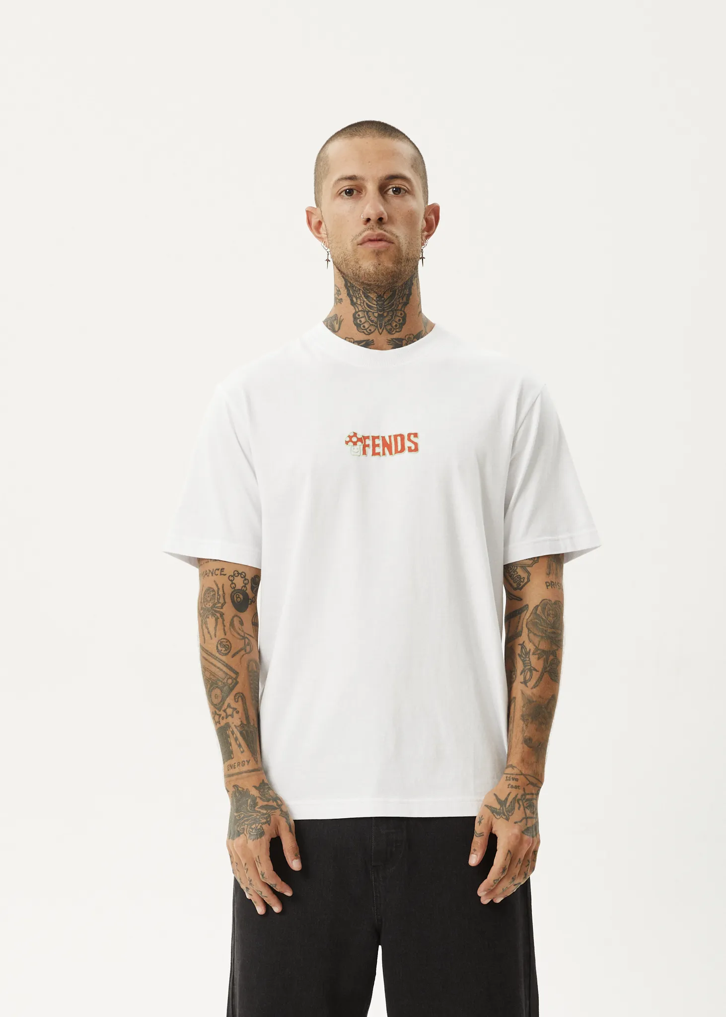 AFENDS Mens Dosed - Retro Fit Tee - White