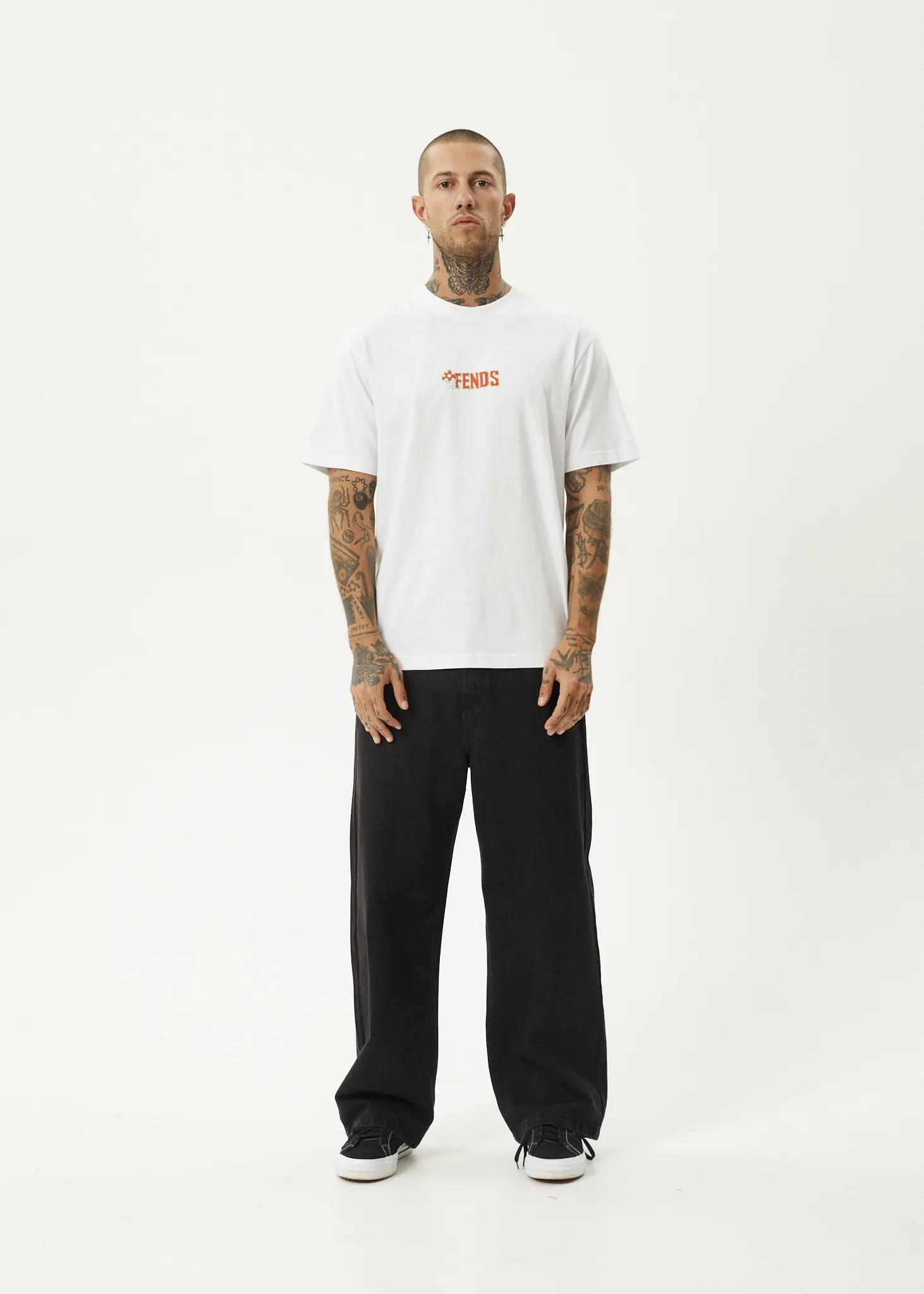 AFENDS Mens Dosed - Retro Fit Tee - White