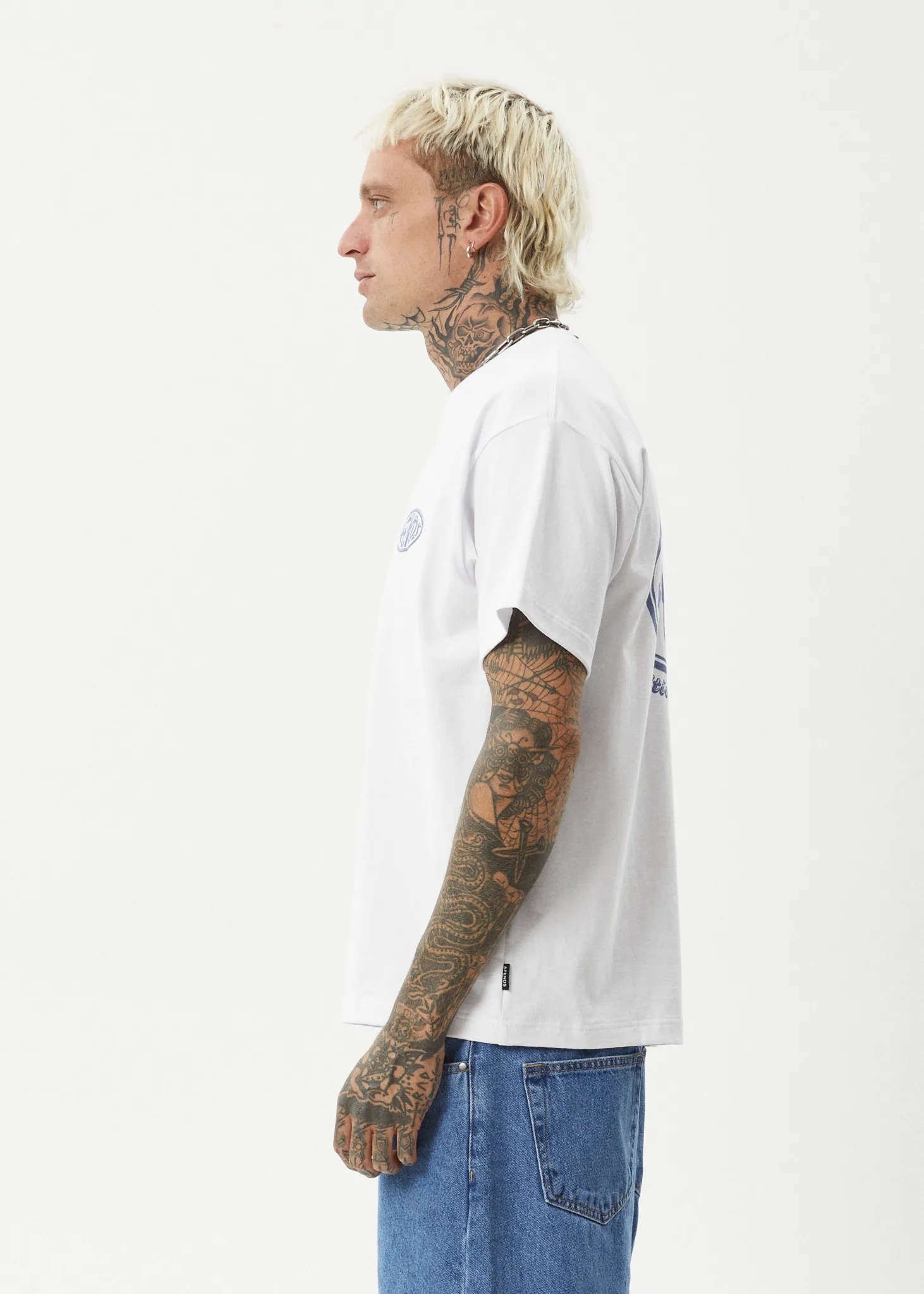 AFENDS Mens Frogga - Heavy Boxy Fit Tee - White