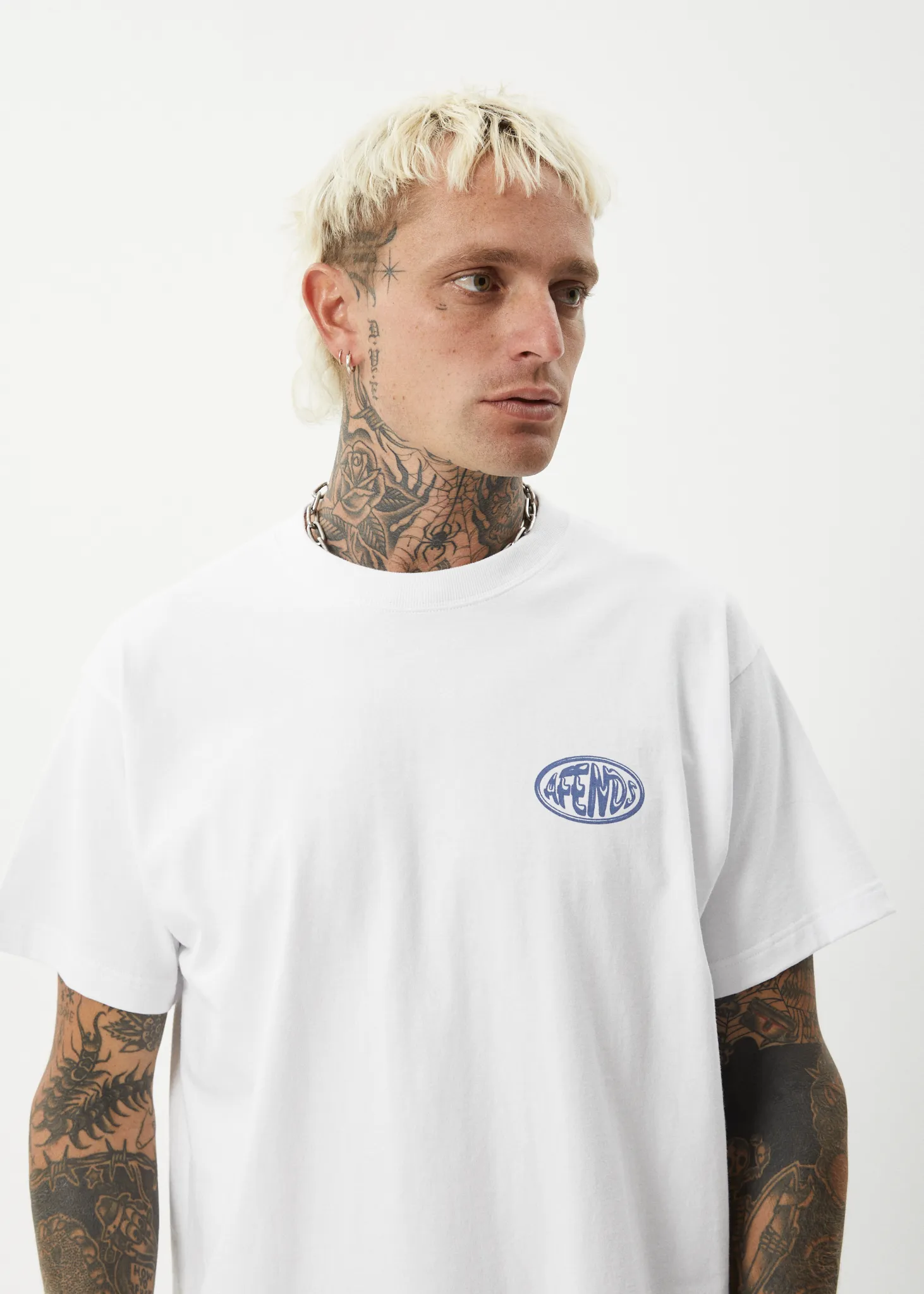 AFENDS Mens Frogga - Heavy Boxy Fit Tee - White