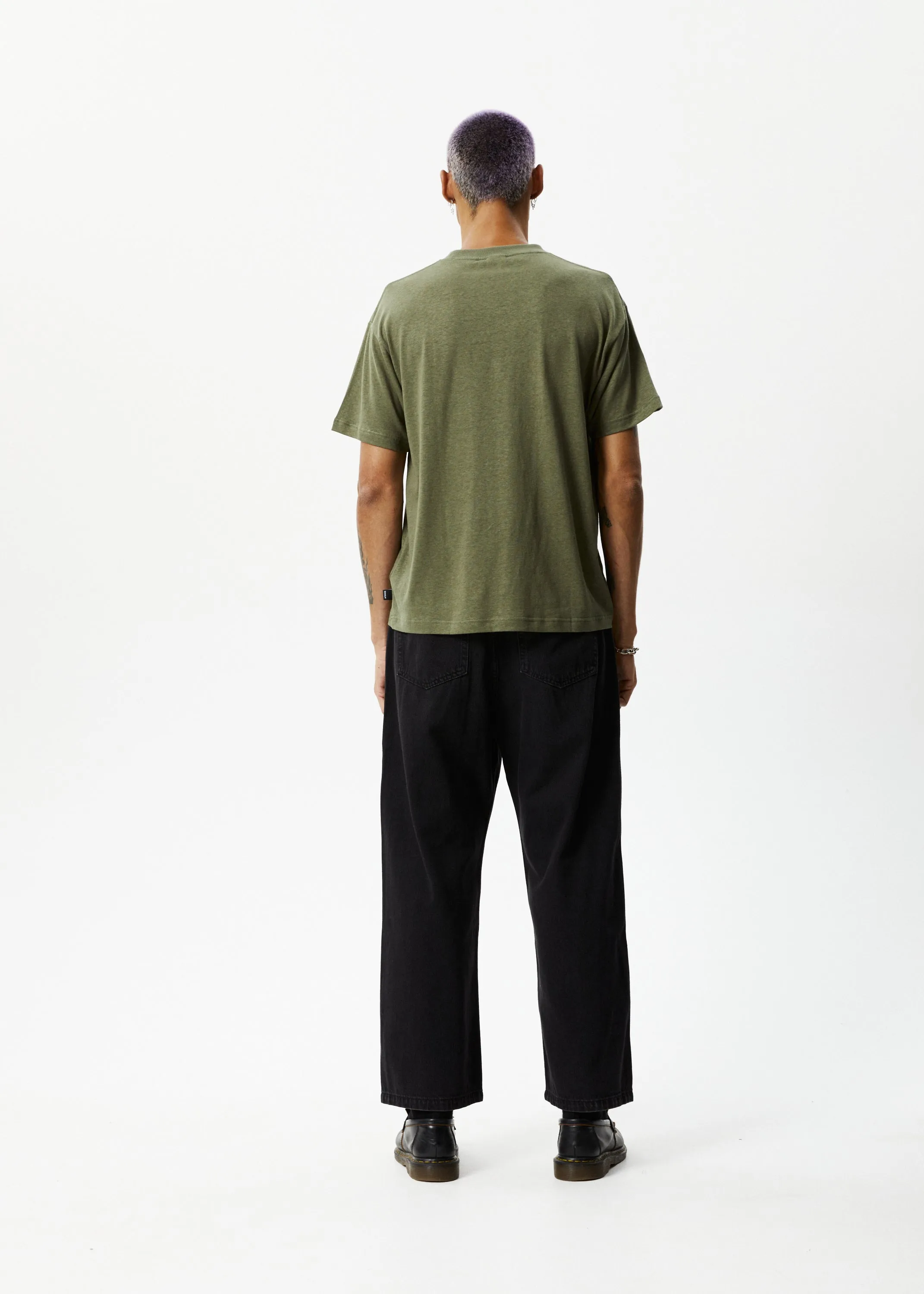 AFENDS Mens Genesis - Heavy Boxy Tee - Military