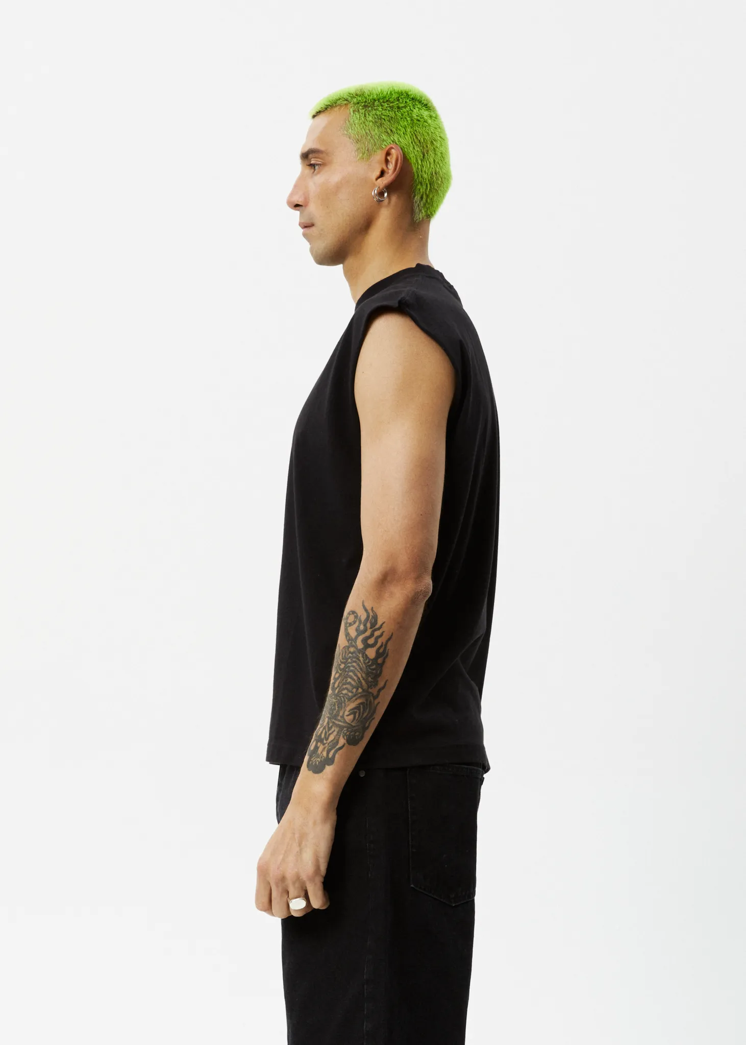 AFENDS Mens Limits - Graphic Sleeveless T-Shirt - Black