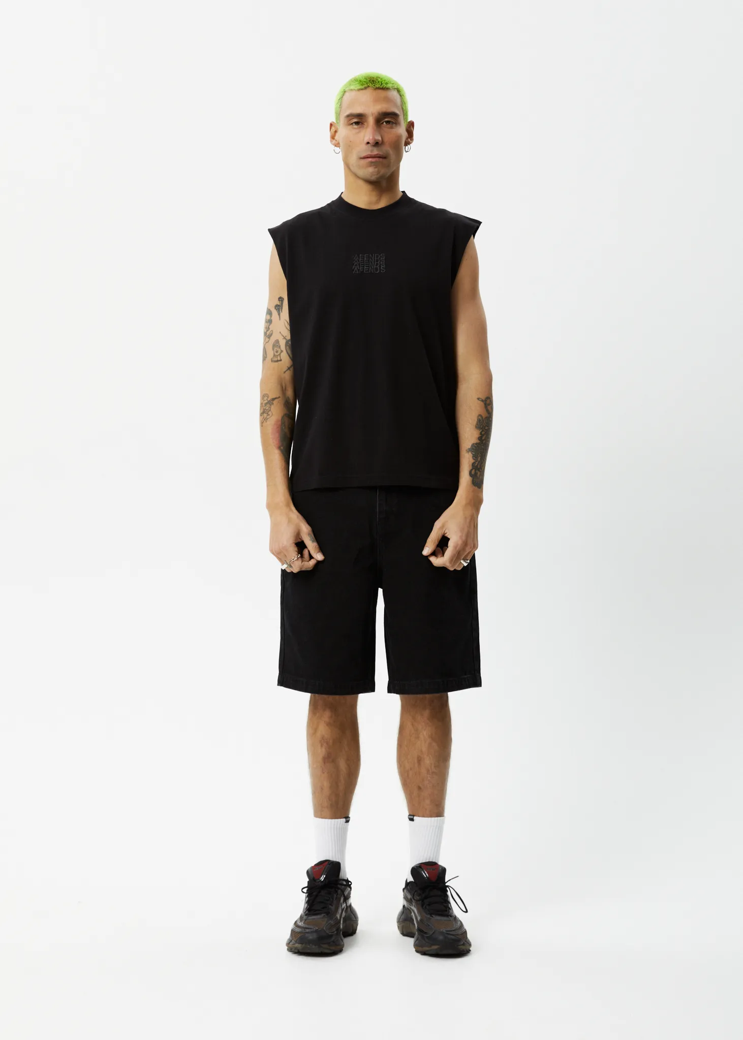 AFENDS Mens Limits - Graphic Sleeveless T-Shirt - Black