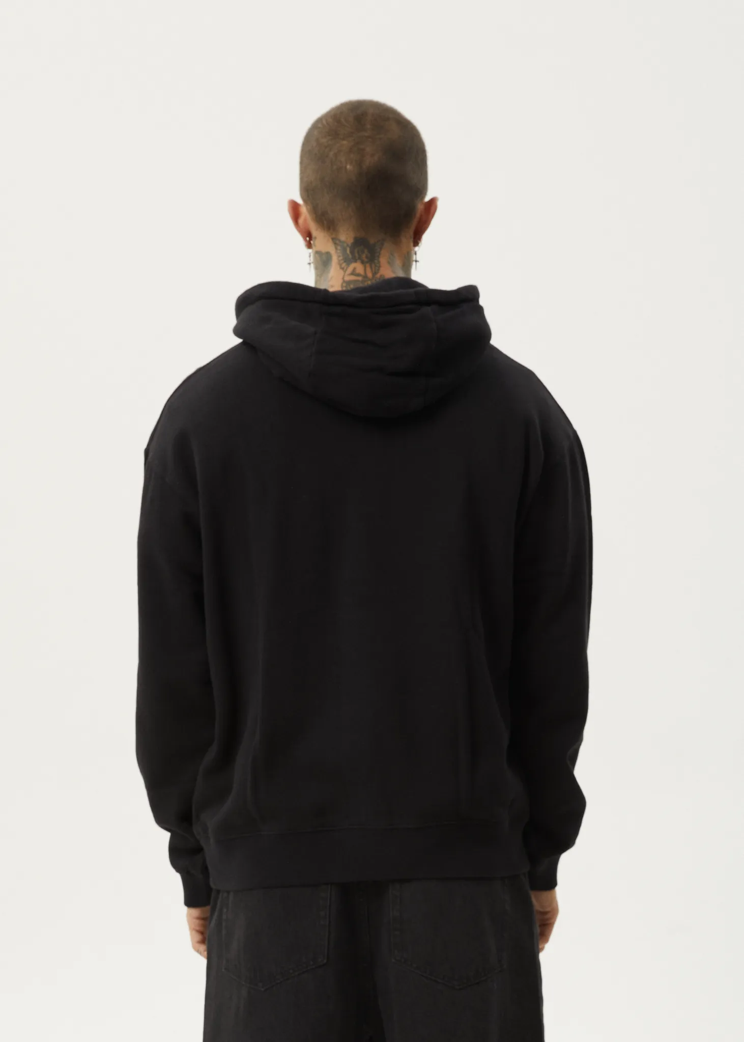 AFENDS Mens Thrown Out - Pull On Hood - Black