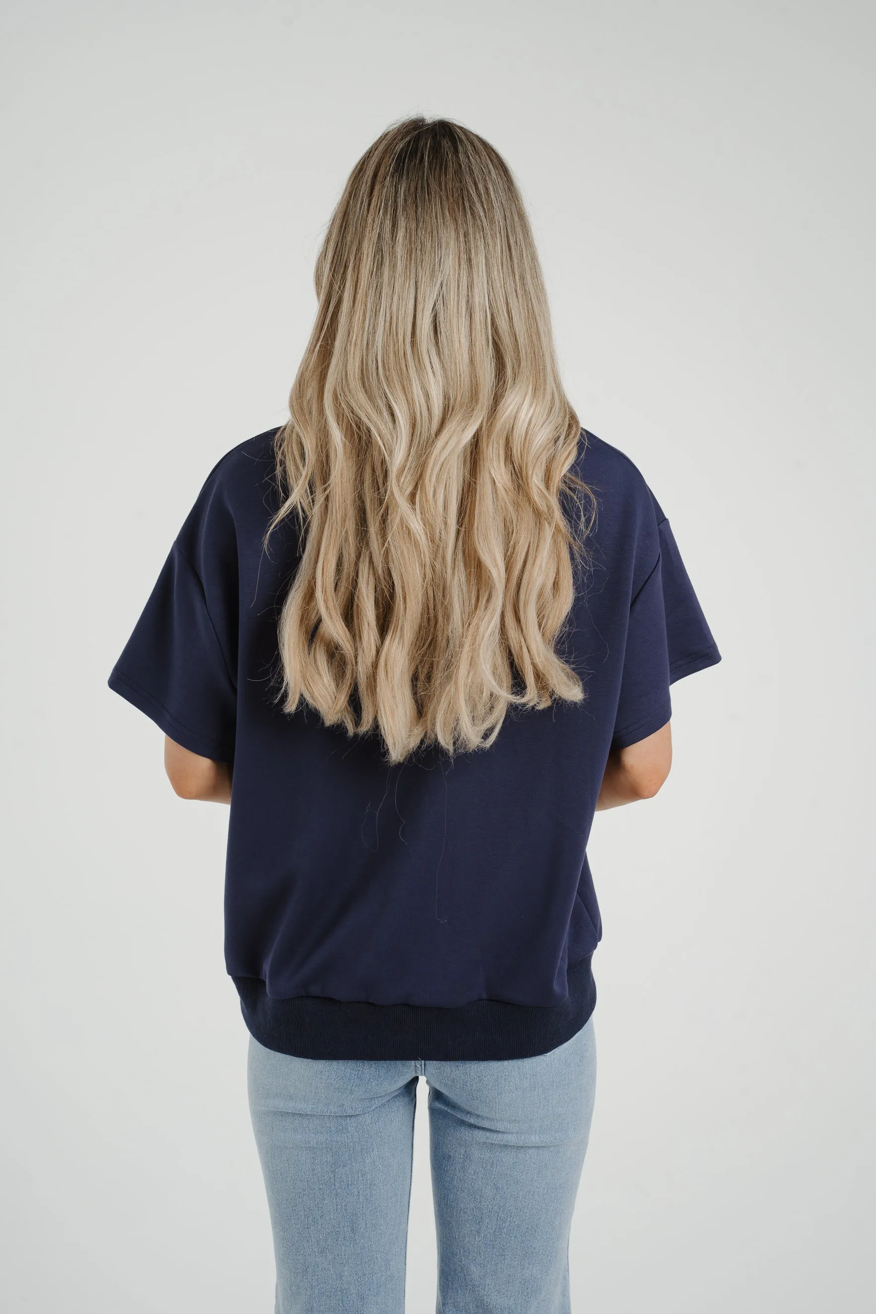 Ally Bow Front Top In Navy