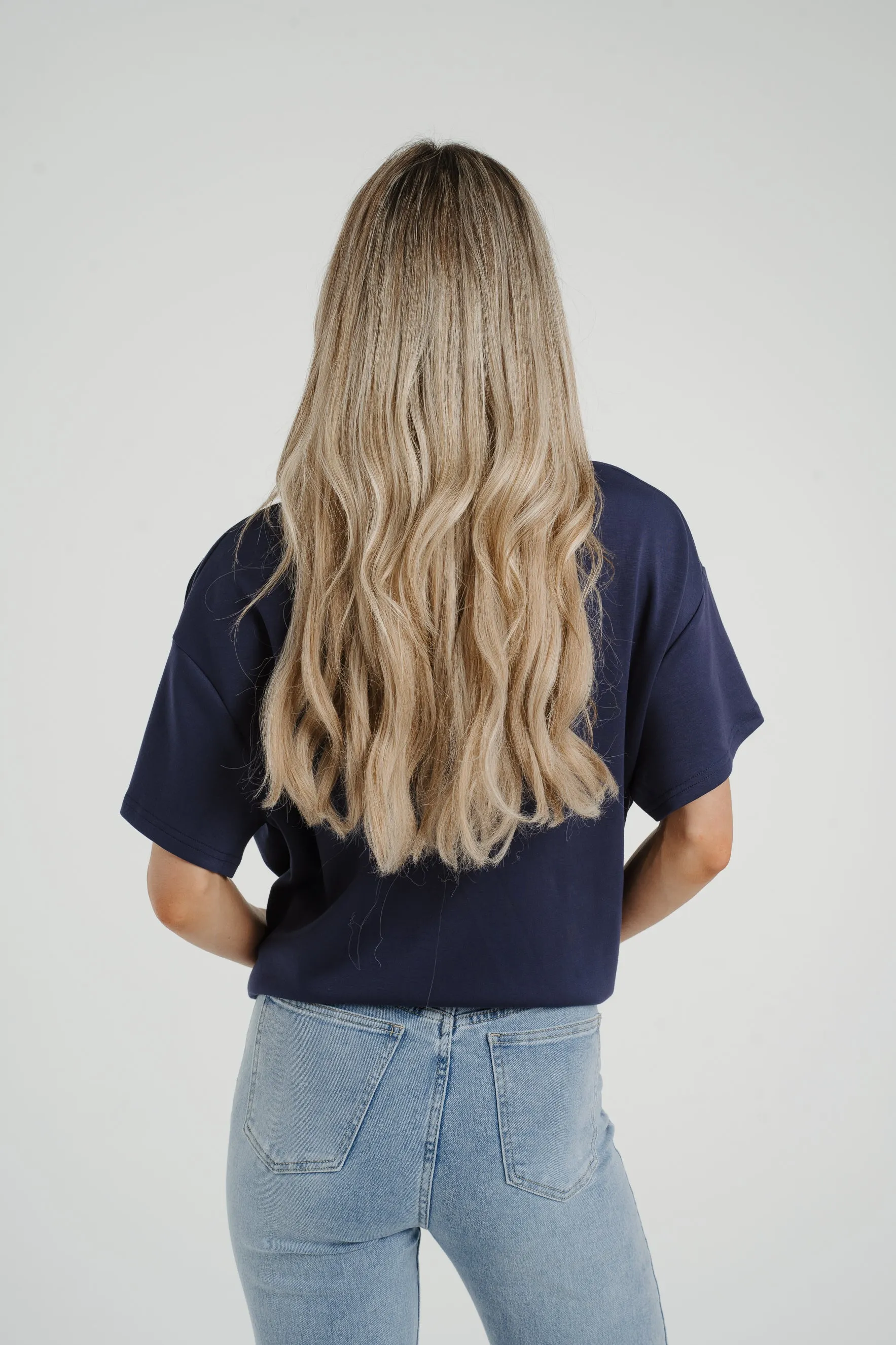 Ally Bow Front Top In Navy