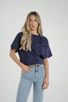 Ally Bow Front Top In Navy