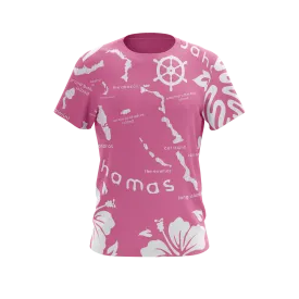 ARCHIPELAGO TEE- PINK & WHITE