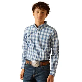 Ariat Boys Pro Series Phoniex Blue Classic Fit Long Sleeve Shirt 10048656