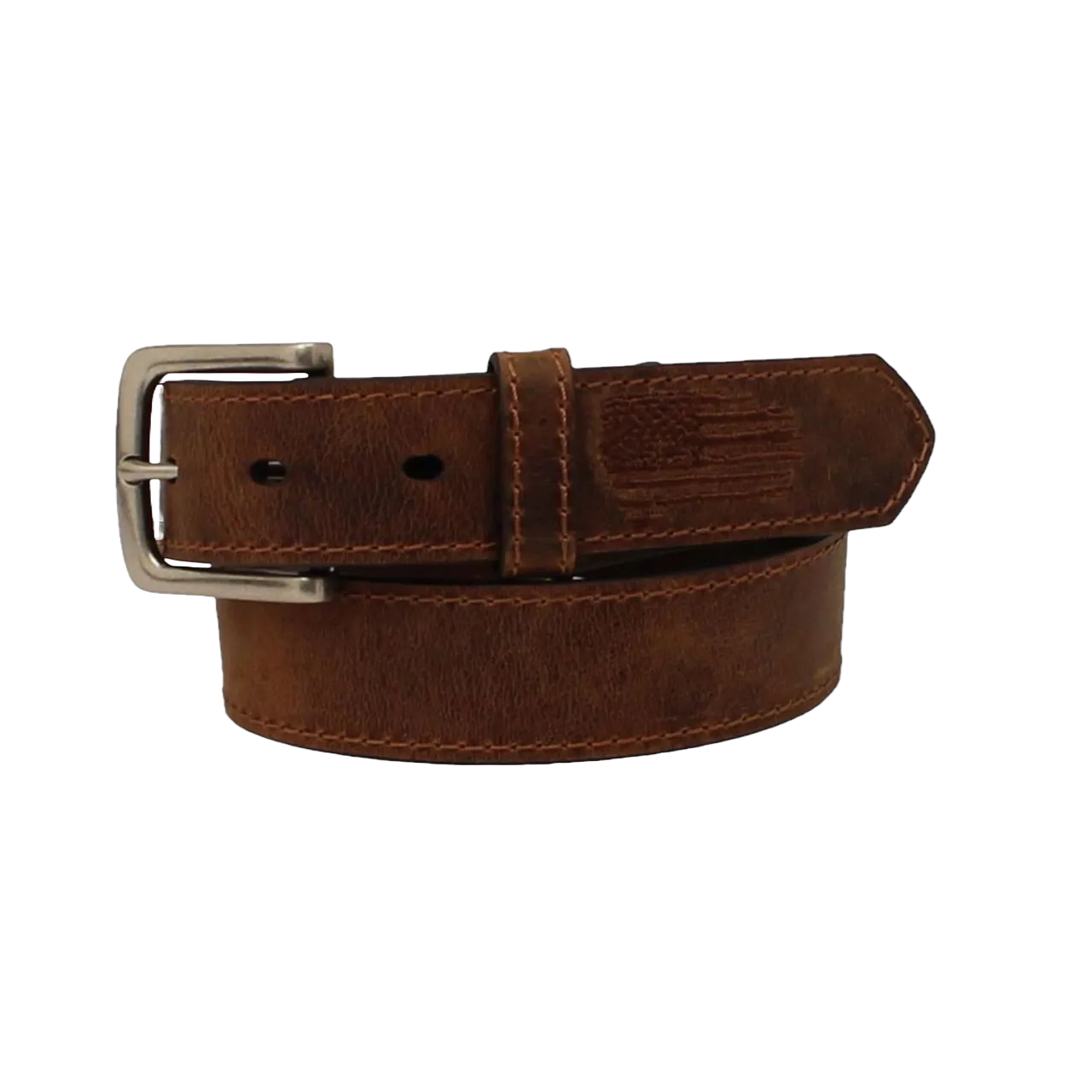 Ariat Children's Stitch USA Flag Shield Brown Belt A1307402