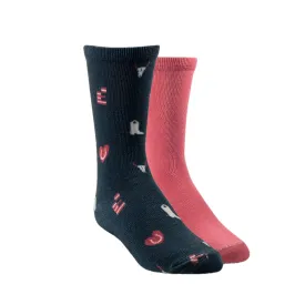 Ariat Kids Horse Love Pink & Navy 2 Pack Crew Socks AR3718-981