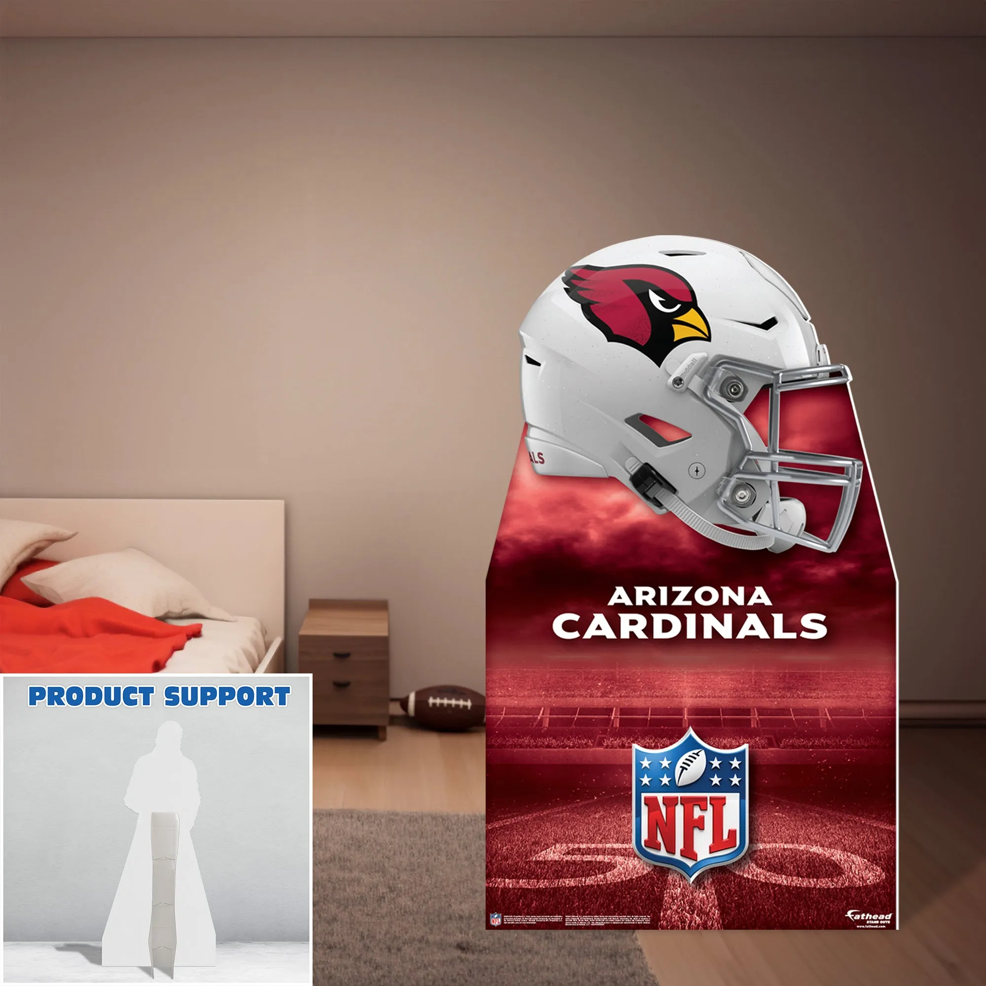 Arizona Cardinals:  Helmet Stand Out Life-Size   Foam Core Cutout  - Officially Licensed NFL    Stand Out