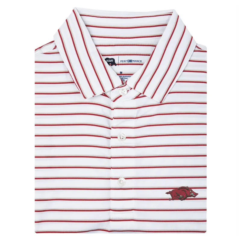 Arkansas Fairway Stripe Performance Polo