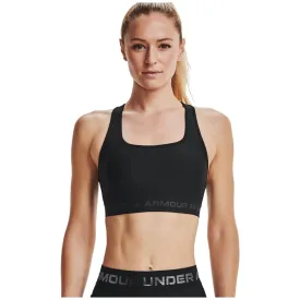 Armour® Mid Crossback Sports Bra - Black/Jet Grey