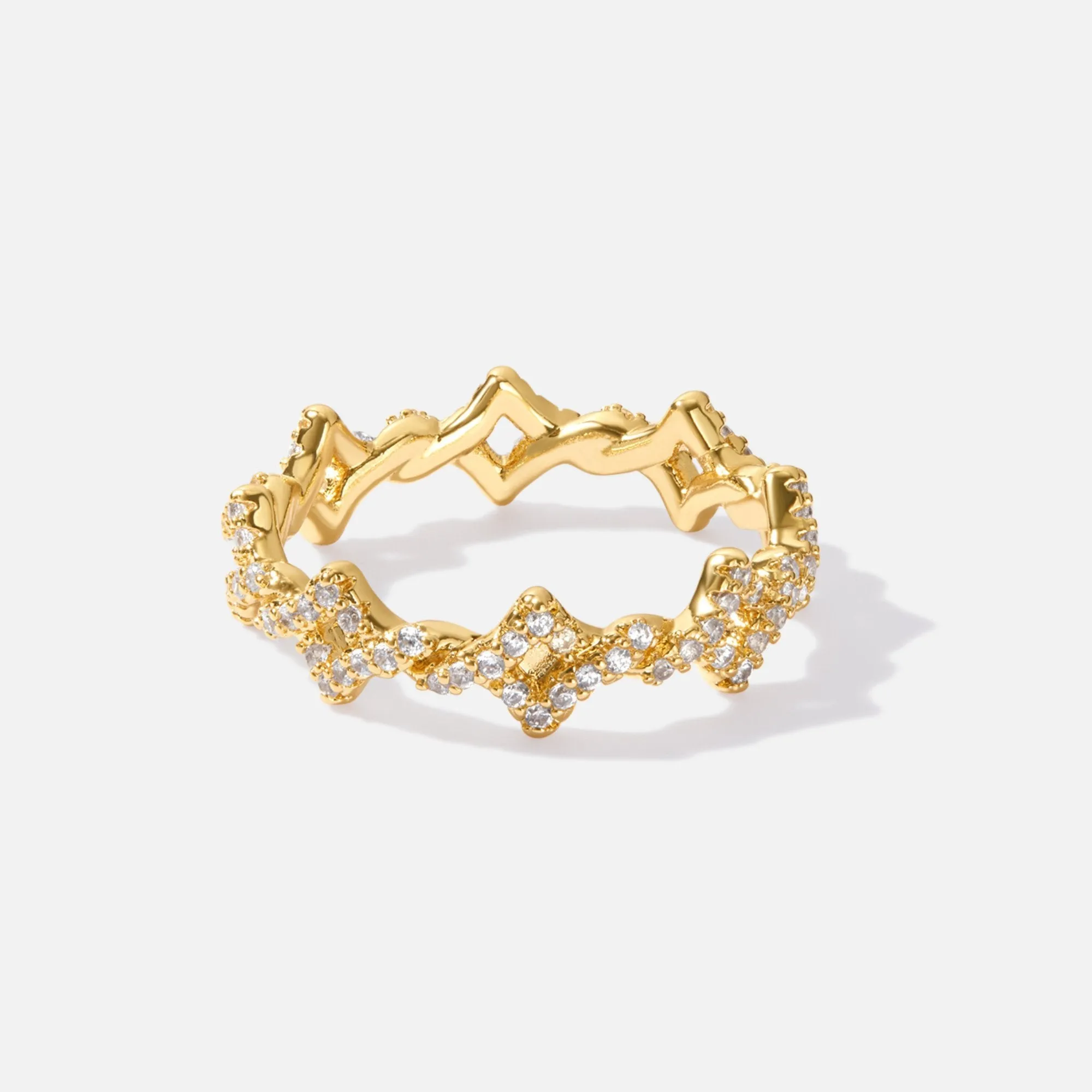 Athena Twisted Crystal Crown Ring