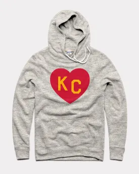 Athletic Grey & Red KC Heart Hoodie