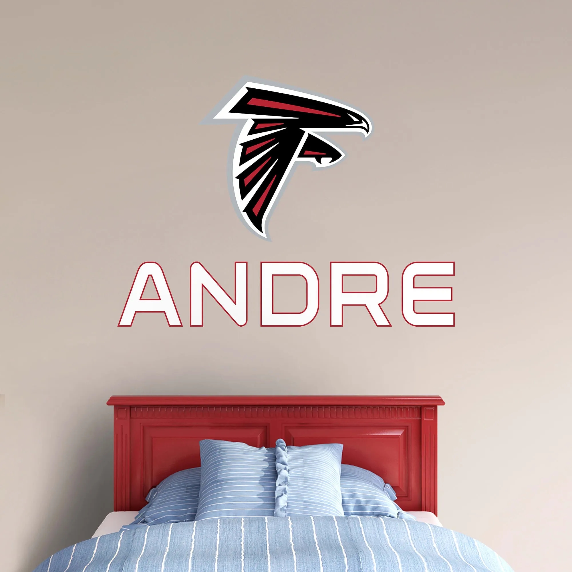 Atlanta Falcons:  Stacked Personalized Name        - Officially Licensed NFL    Transfer Decal