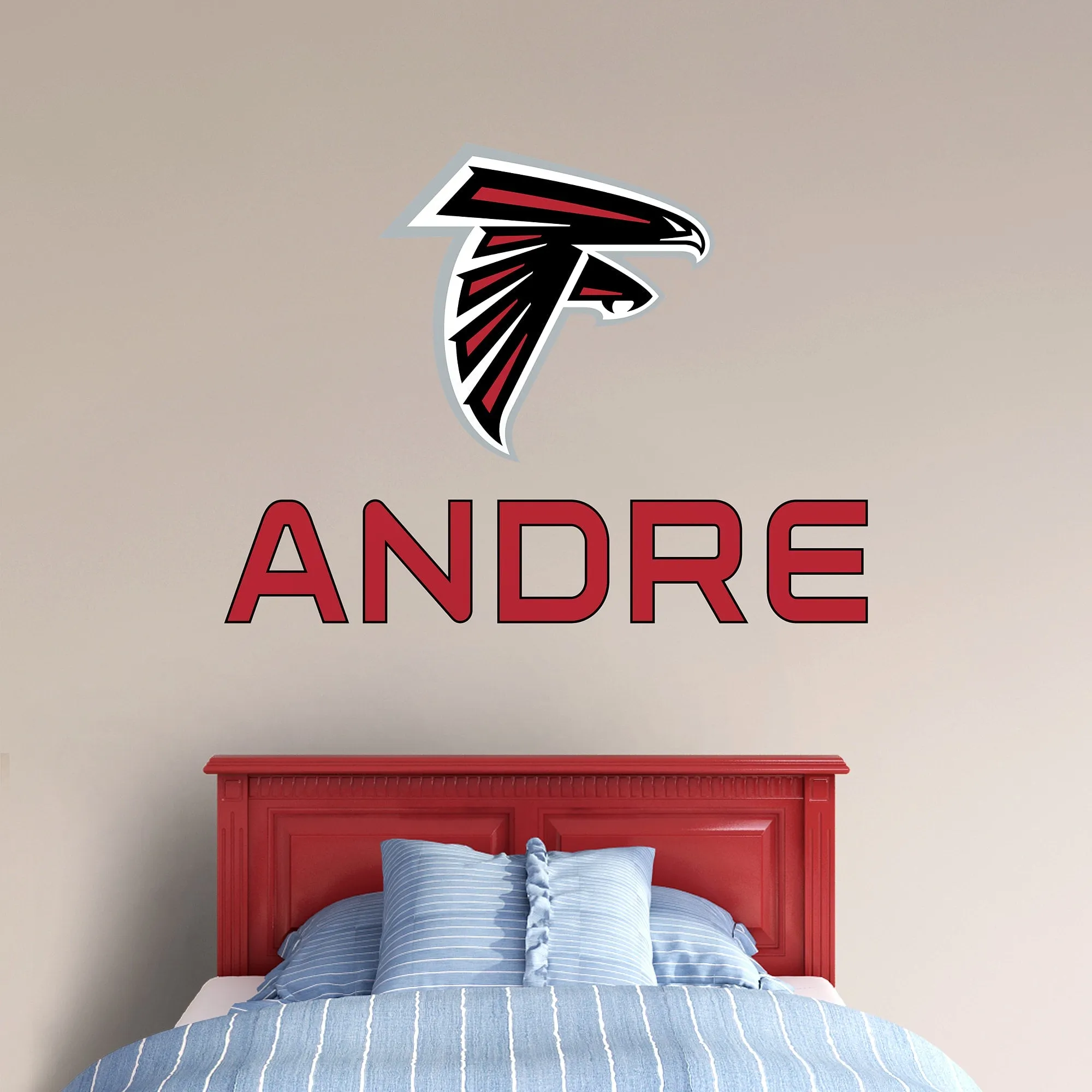 Atlanta Falcons:  Stacked Personalized Name        - Officially Licensed NFL    Transfer Decal