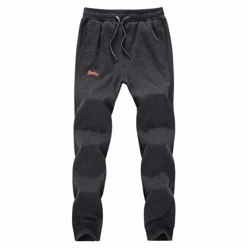 Autumn Winter Mens Plus Velvet Warm Cotton Trousers Casual Sports Sweat Jogger pants 4 Colors