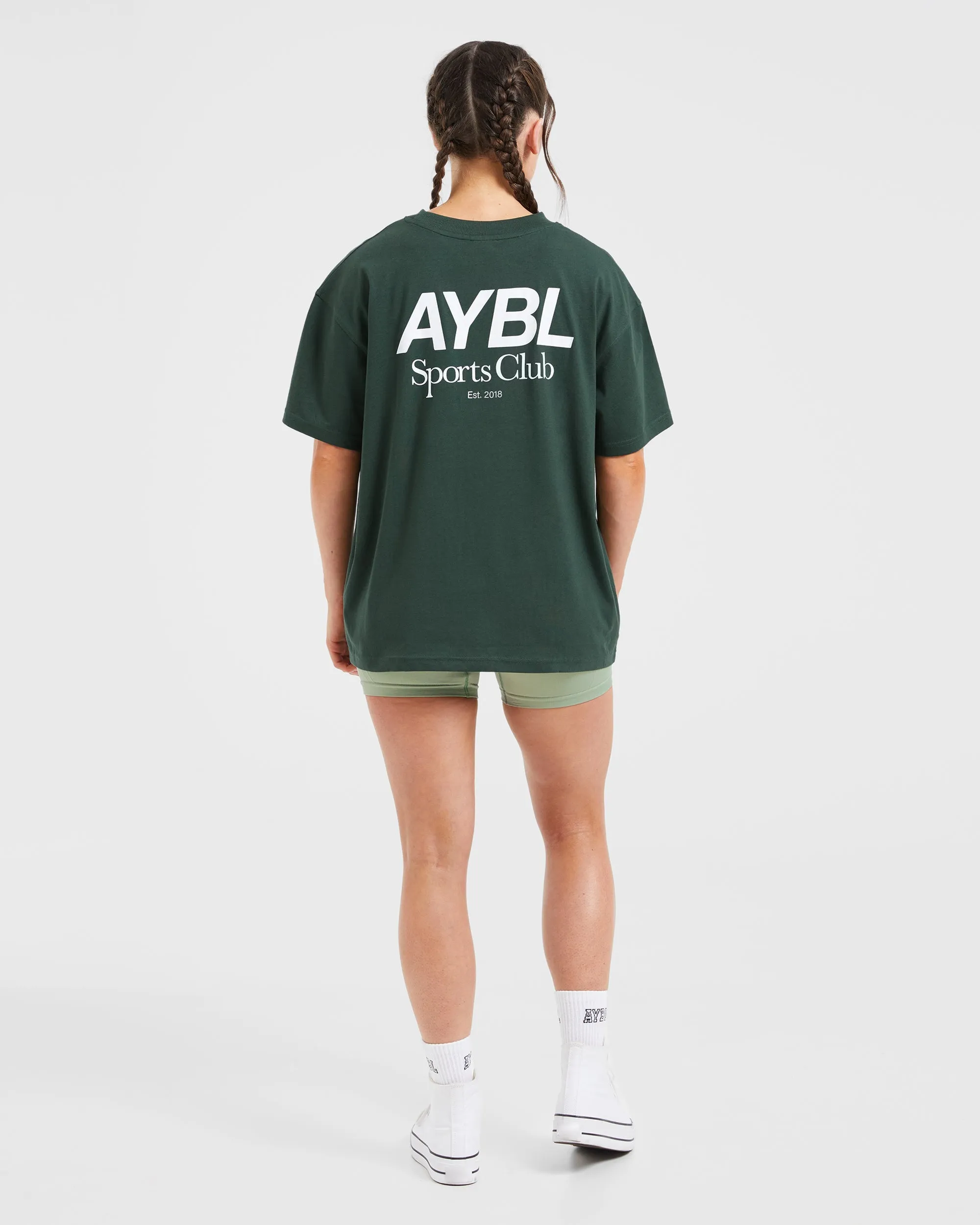 AYBL Sports Club Oversized T Shirt - Forest Green