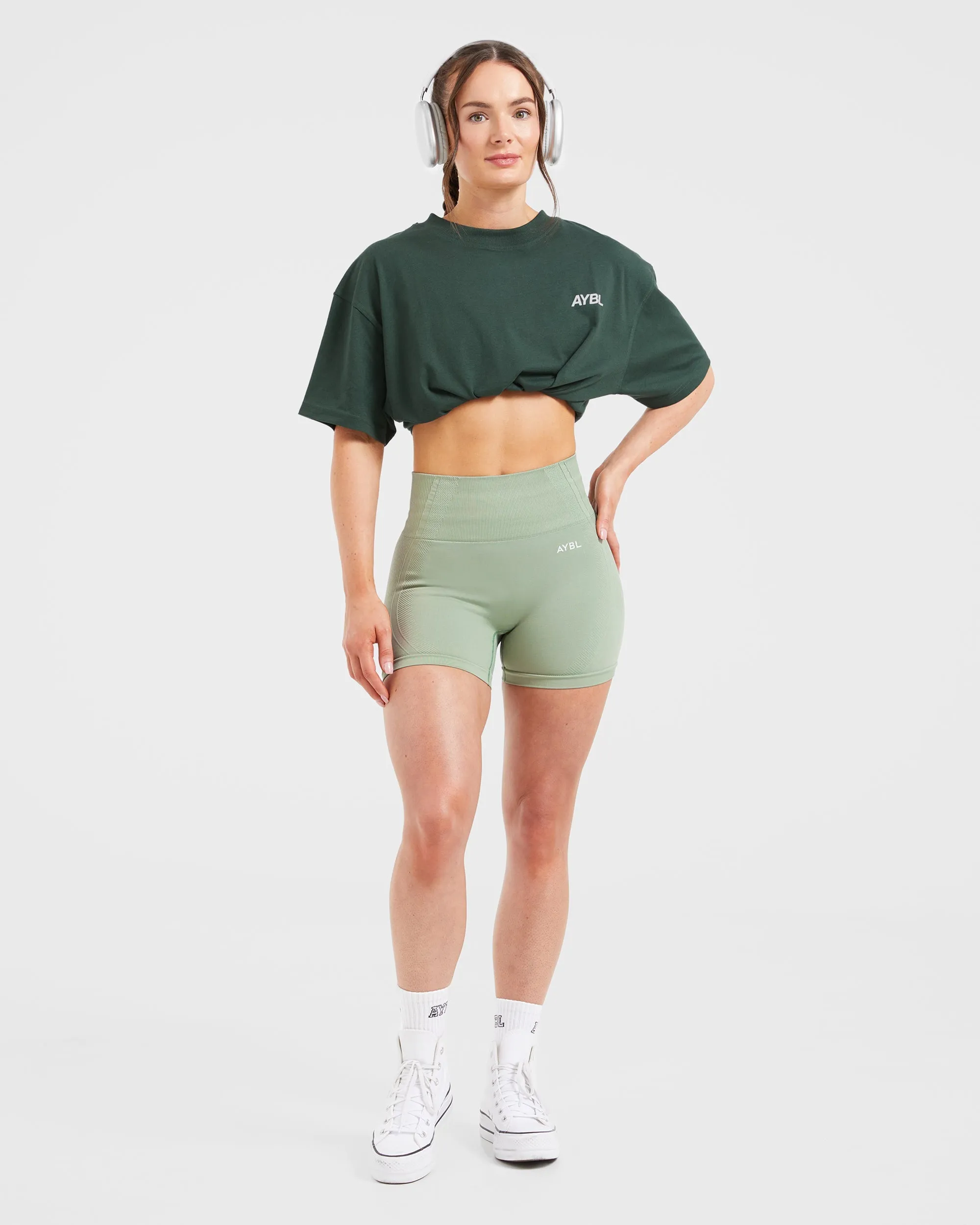 AYBL Sports Club Oversized T Shirt - Forest Green