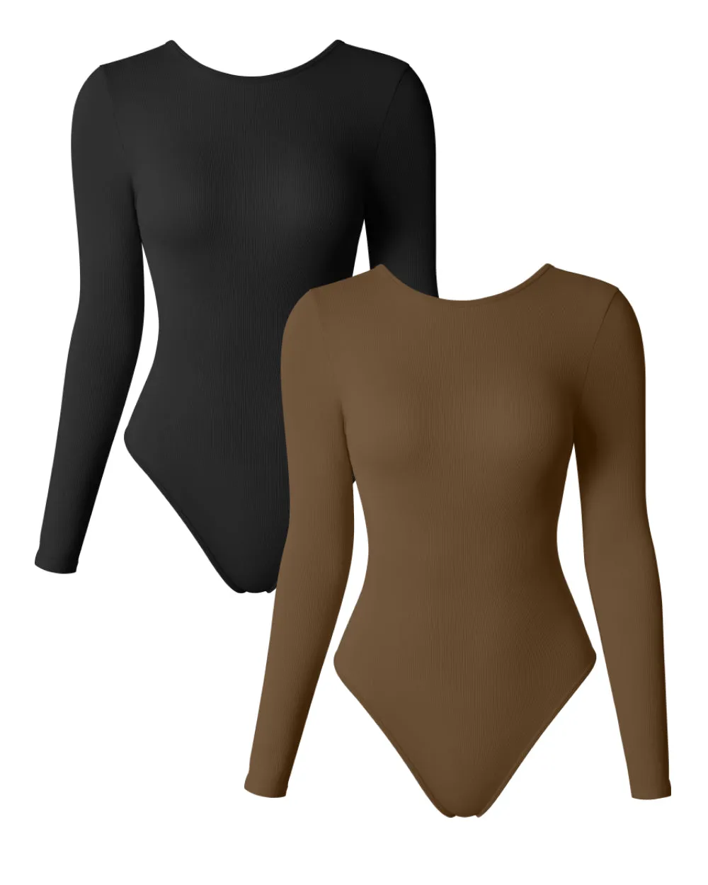 Backless Round Neck Long Sleeve Bodysuits