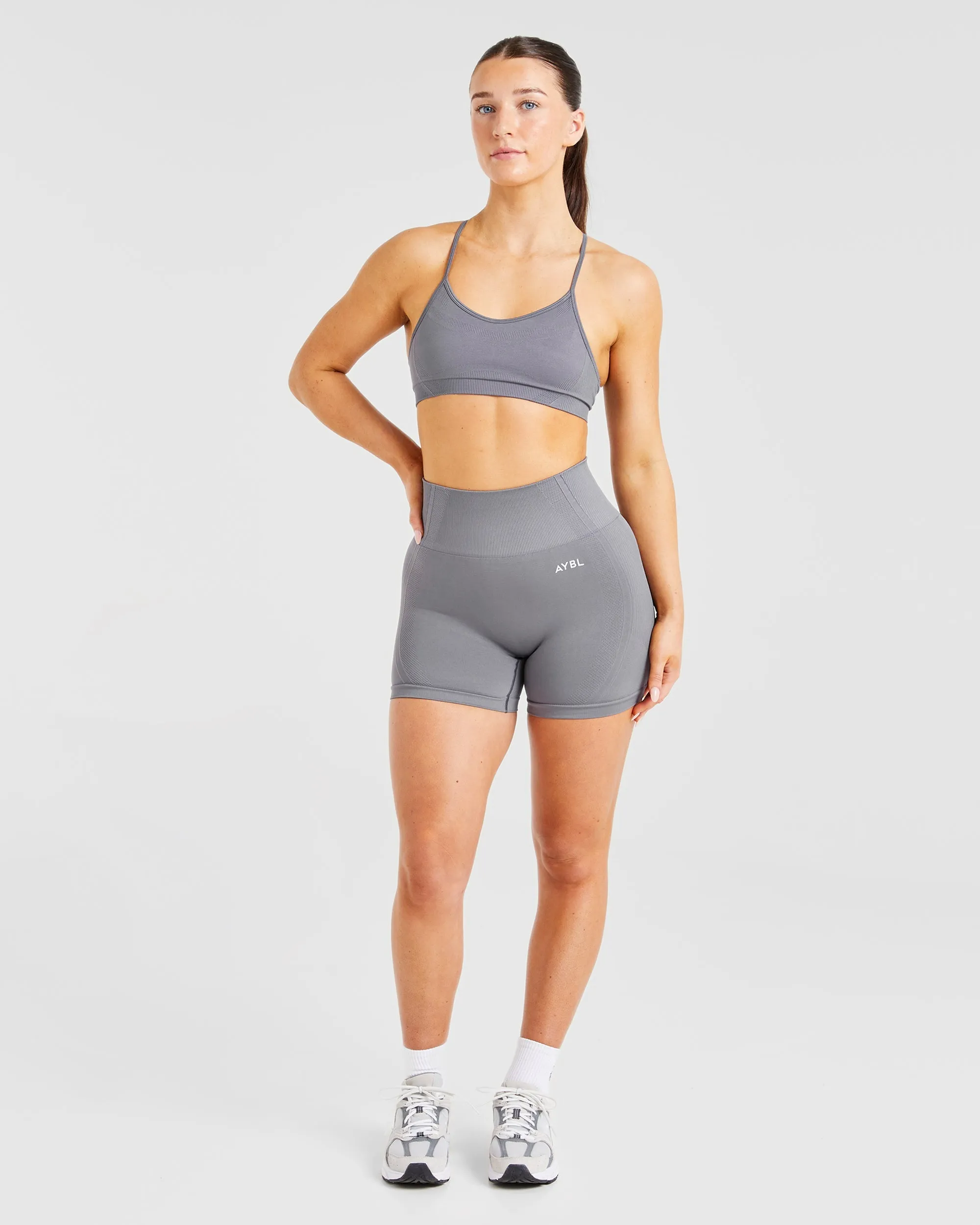 Balance V3 Seamless Strappy Sports Bra - Charcoal Grey