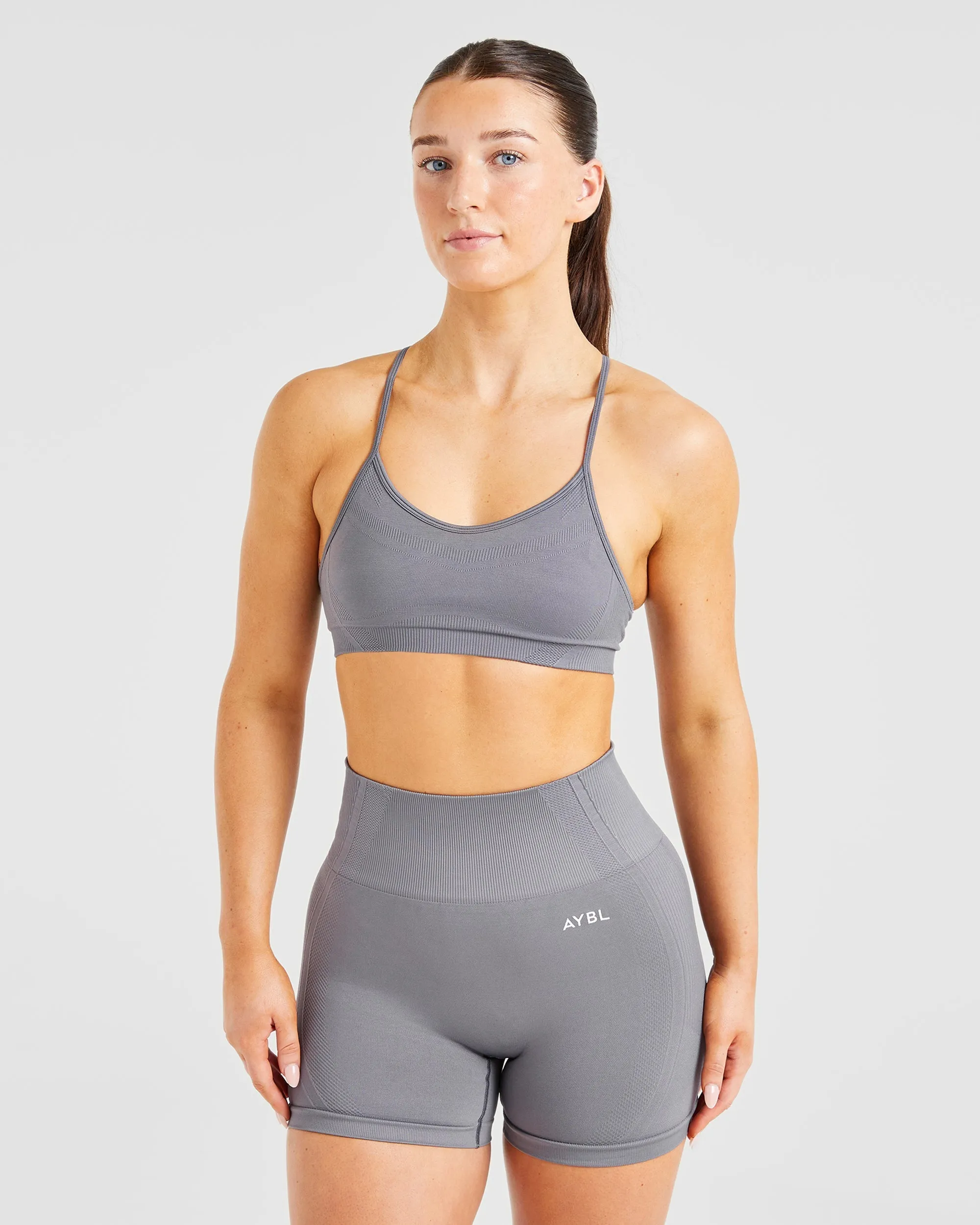 Balance V3 Seamless Strappy Sports Bra - Charcoal Grey