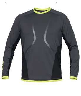 Bare Men's LONG Sleeve Grey Watershirt Rash Guard with 50  SPF UV Protection