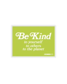 Be Kind Motto Sticker Green