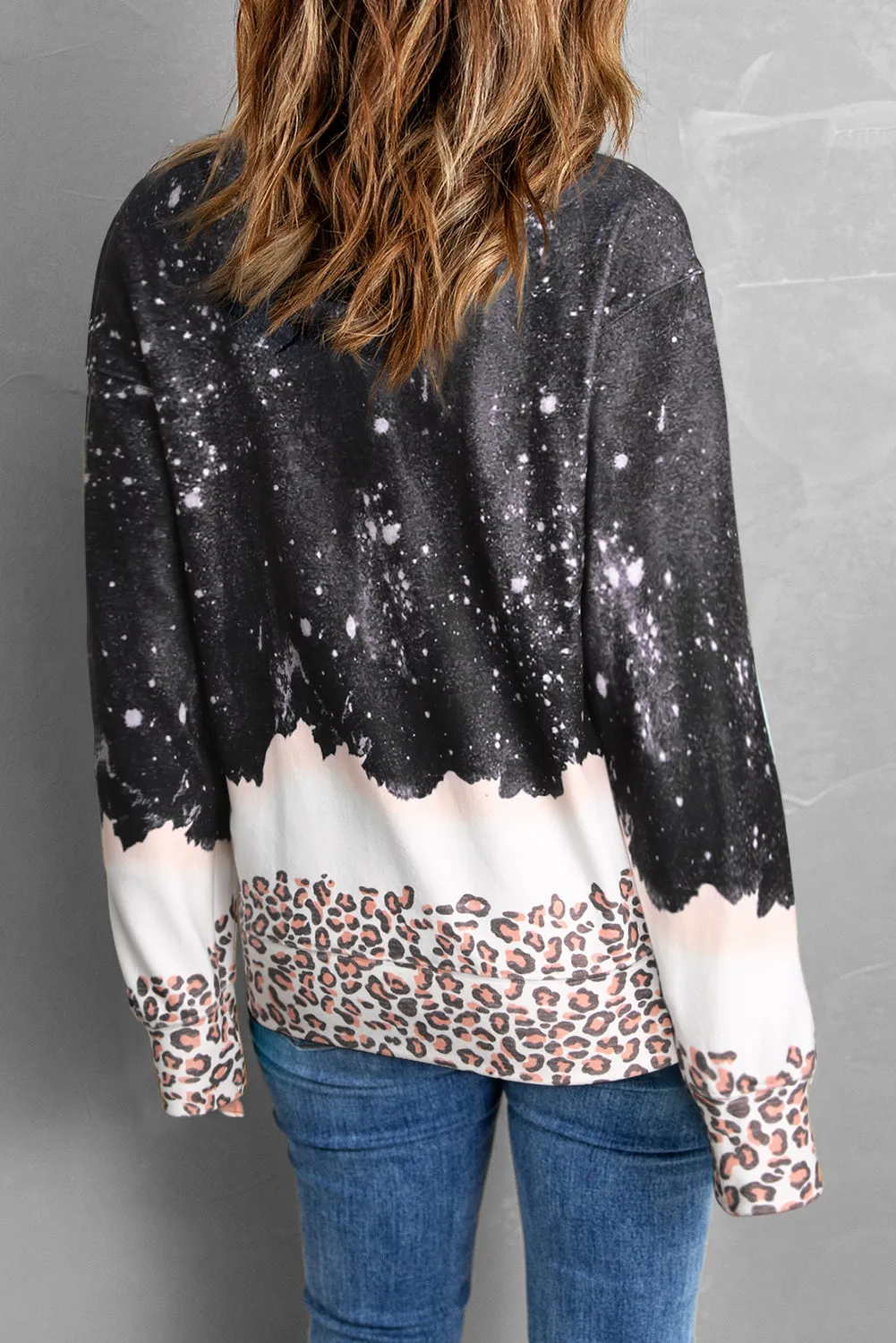 Black Christmas Leopard Print Sweatshirt