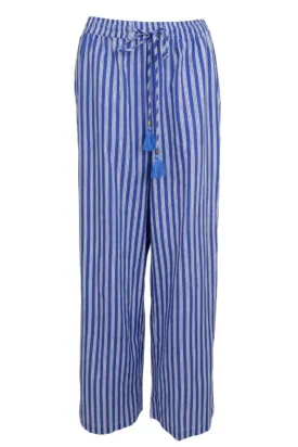 Black Colour - Bcflora Pants - Blue Stripe