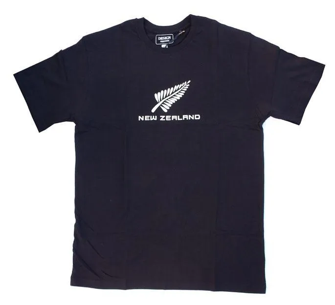 Black NZ Adult Silver Fern T-shirt