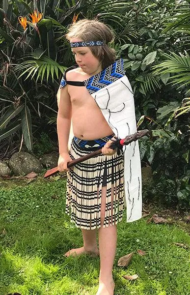 Blue NZ Maori Boys and Mens Kapa Haka Costume