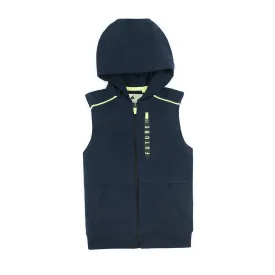 BOY'S BLUE SLEEVELESS HOODIE