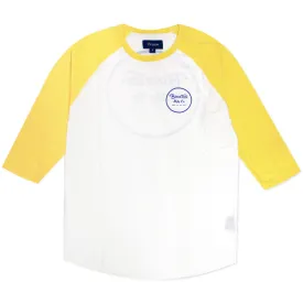 Brixton Wheeler 3/4 Sleeve Baseball T-Shirt White Yellow