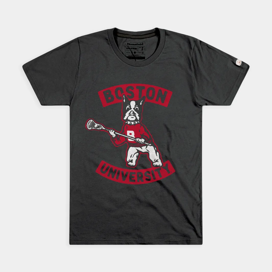 BU Terriers Vintage Lacrosse Logo Tee