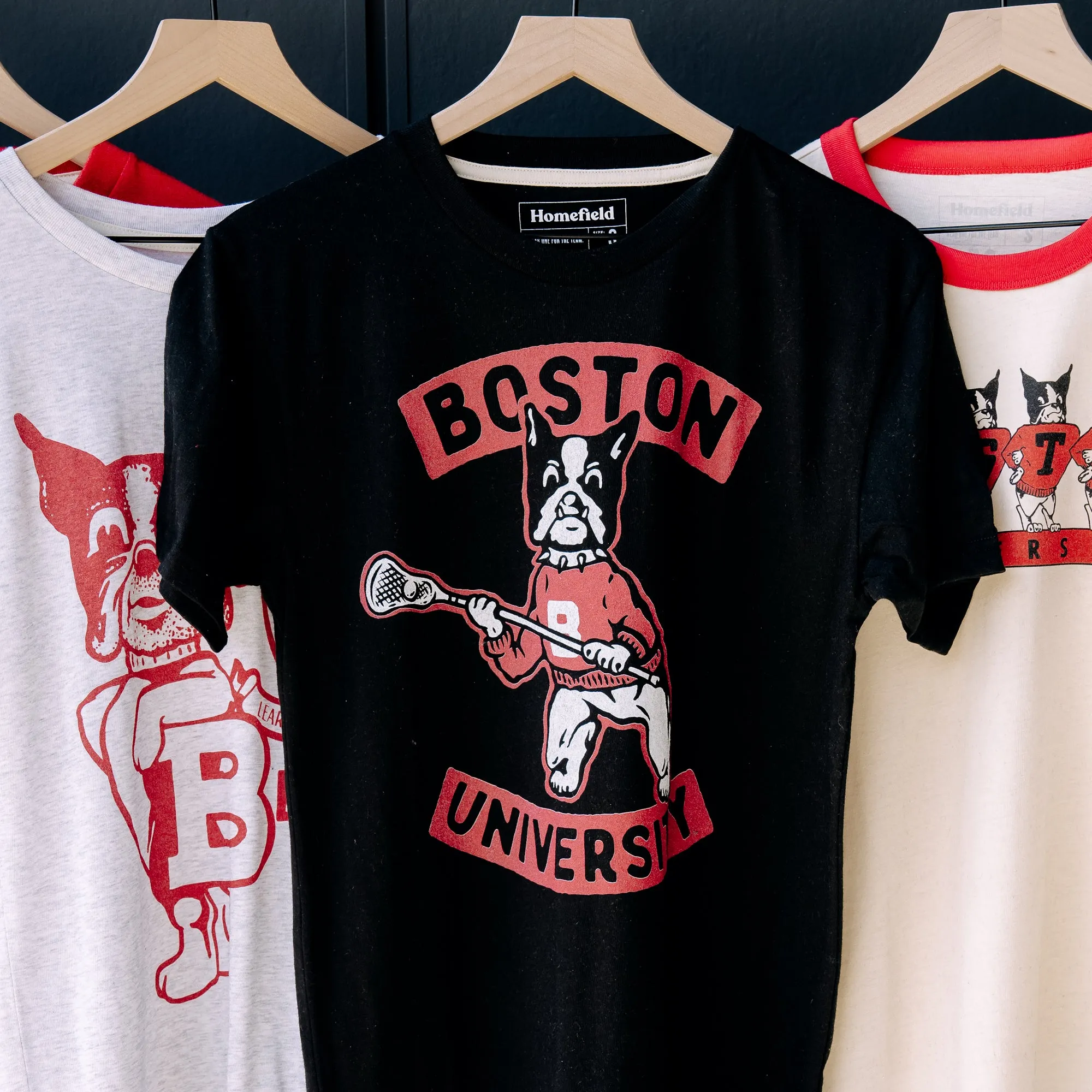 BU Terriers Vintage Lacrosse Logo Tee