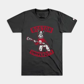 BU Terriers Vintage Lacrosse Logo Tee