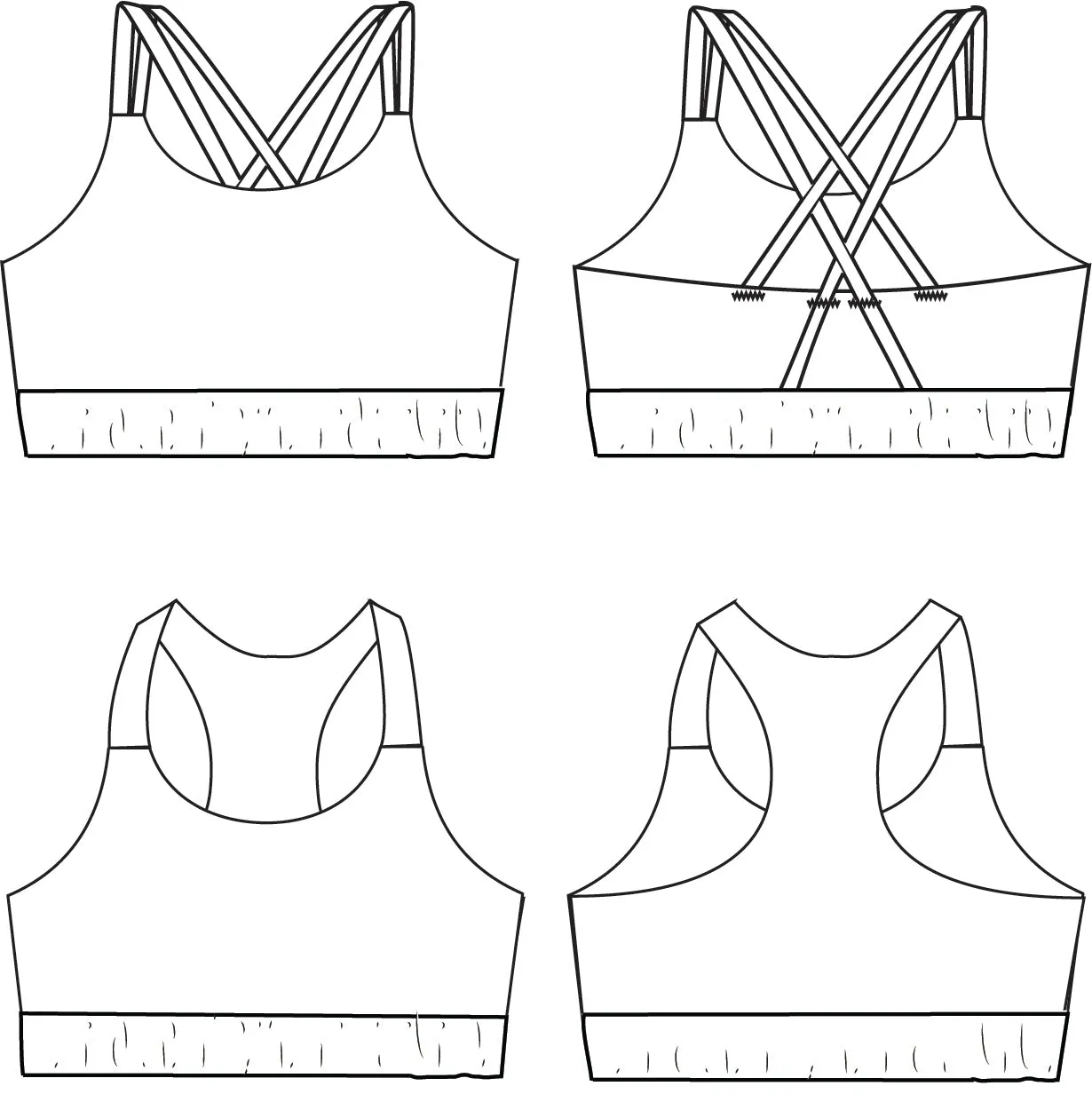 Bundle - Adult and Youth Power Sports Bra PDF Sewing Pattern