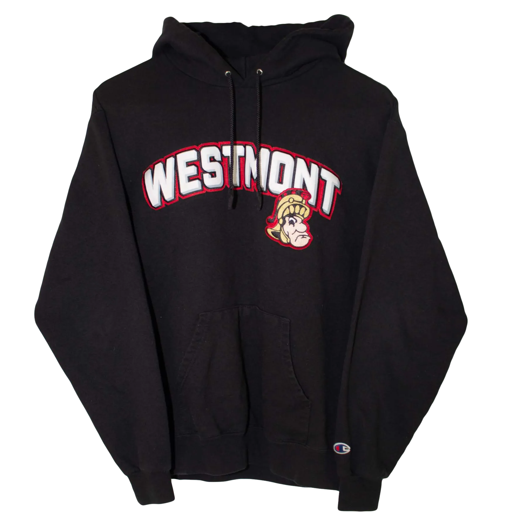 Champion Vintage Embroidered Westmont Big Logo Hoodie Black (S)