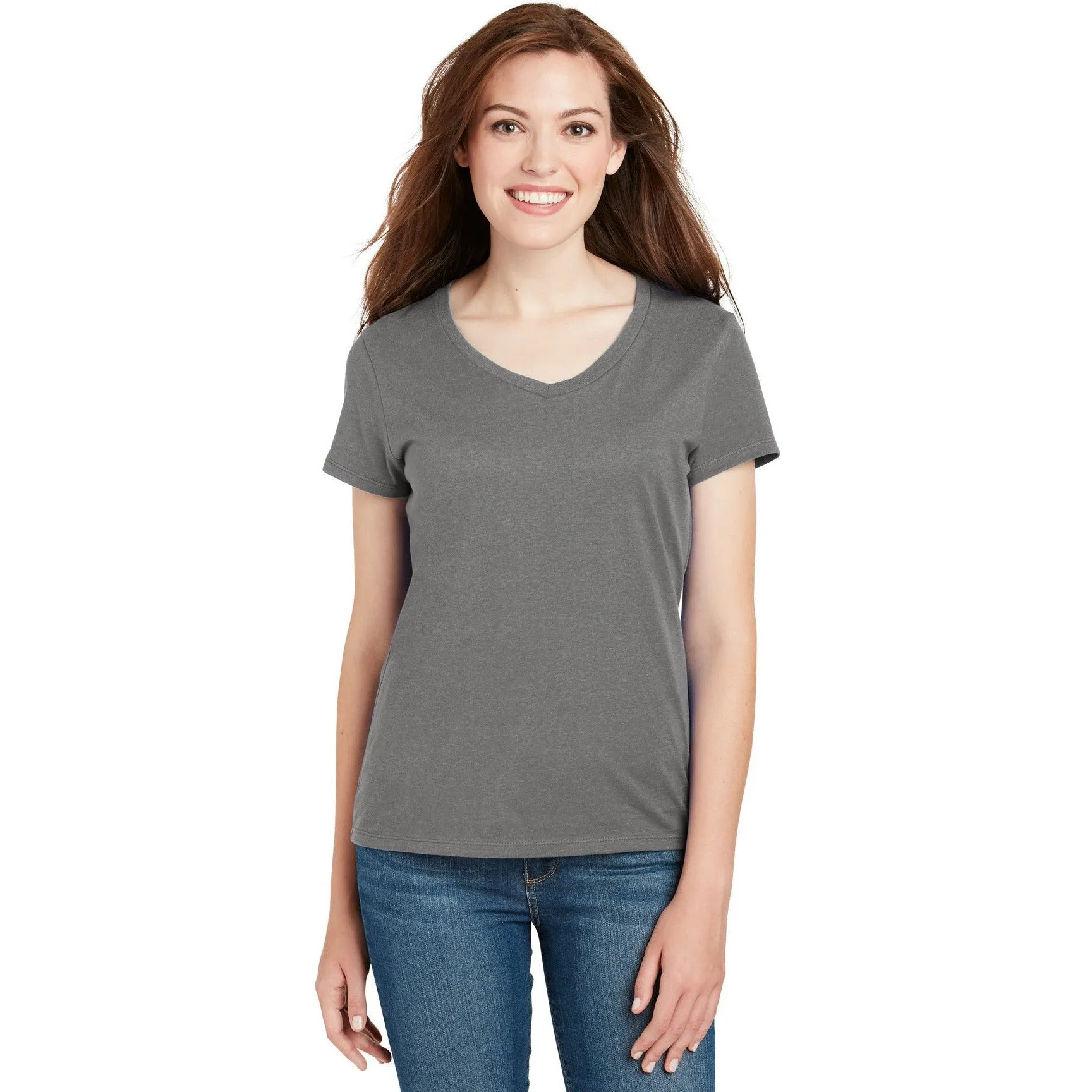 CLOSEOUT - Hanes Ladies Perfect-T Cotton V-Neck T-Shirt